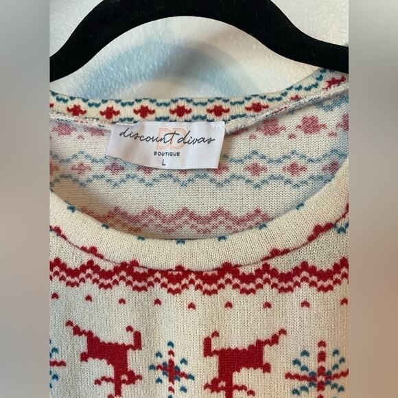 Discount Divas Boutique Holiday Cozy Christmas Festive Party Soft Knit Sweater L - Picture 7 of 10